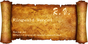 Ringvald Vencel névjegykártya